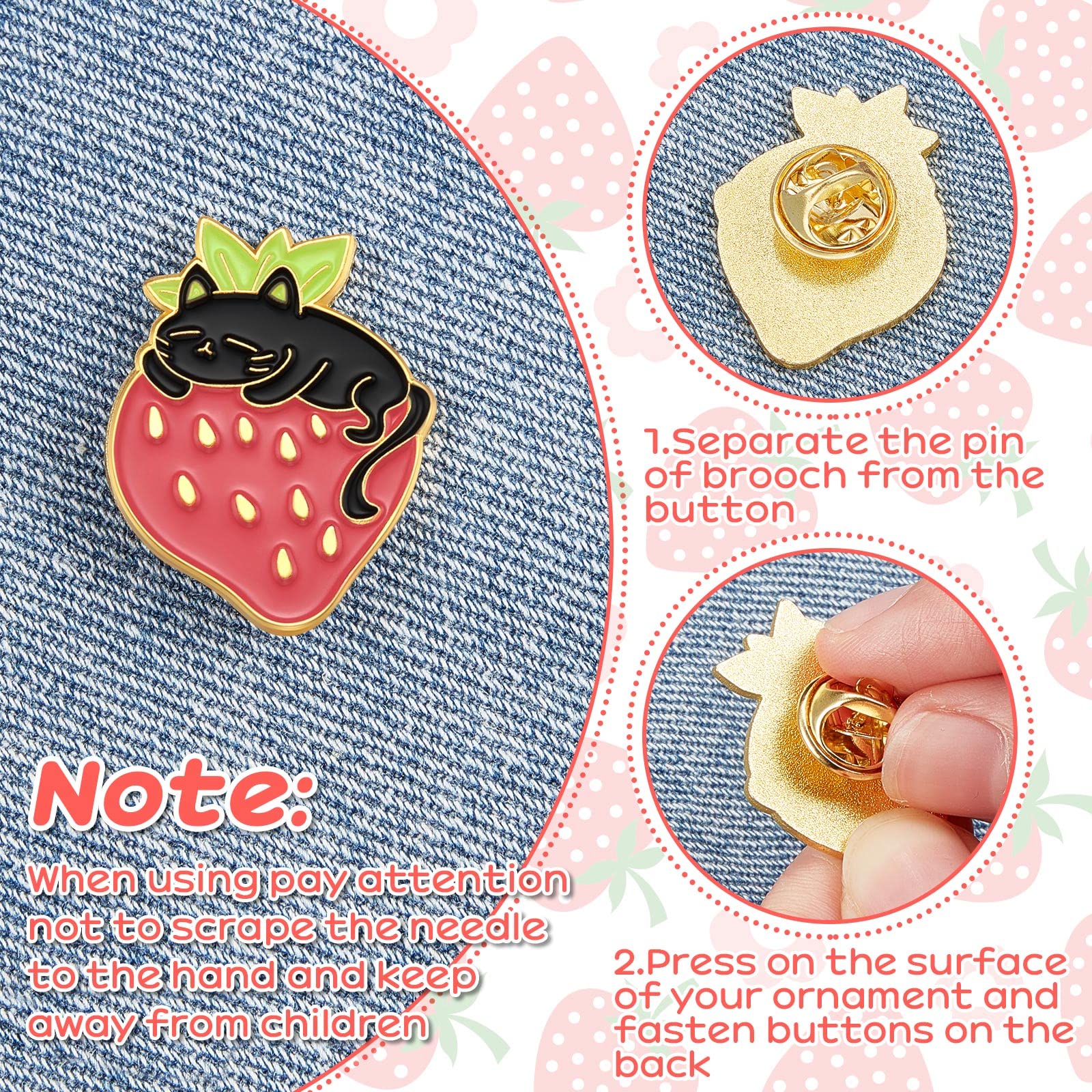 9 Pieces Cat Backpack Pins Kawaii Cute Pins Rabbit Cat Lapel Brooches Badges for Clothing Backpacks