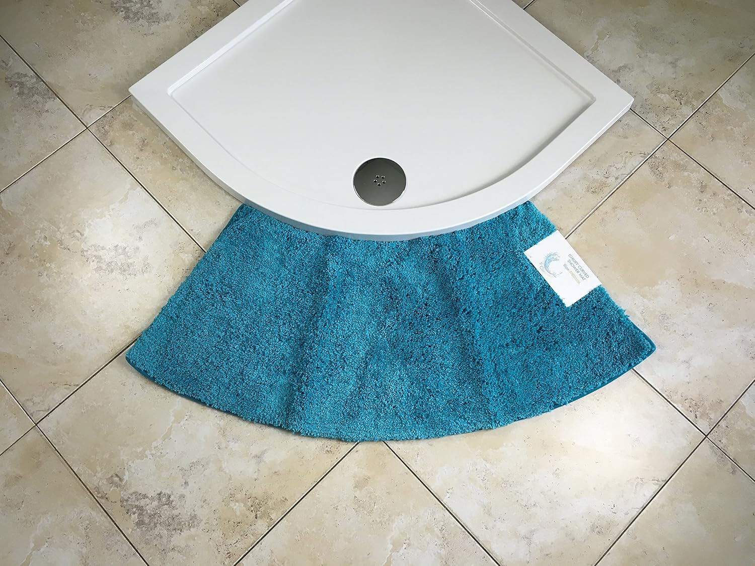 Cazsplash Quadrant Medium Curved Shower Mat (Teal) Amazon.co.uk