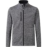 M MAELREG Mens Winter Jacket Performance Thermal Stand Collar Full Zip Textured Insulated Casual Jacket with 5 Pockets