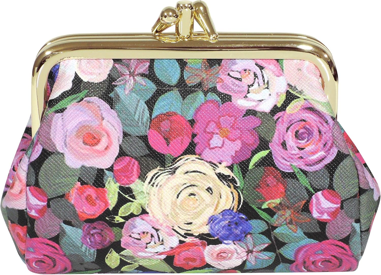 Buxton Womens Leather Triple Frame Coin Purse Credit Card