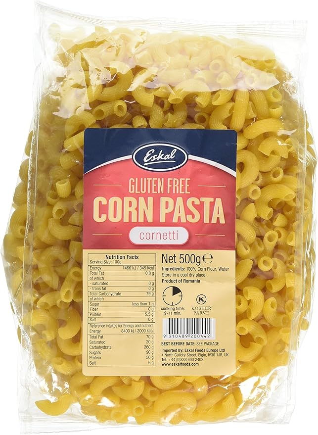 Eskal Gluten Free Corn Pasta 500 g (Pack of 6) Amazon.co.uk