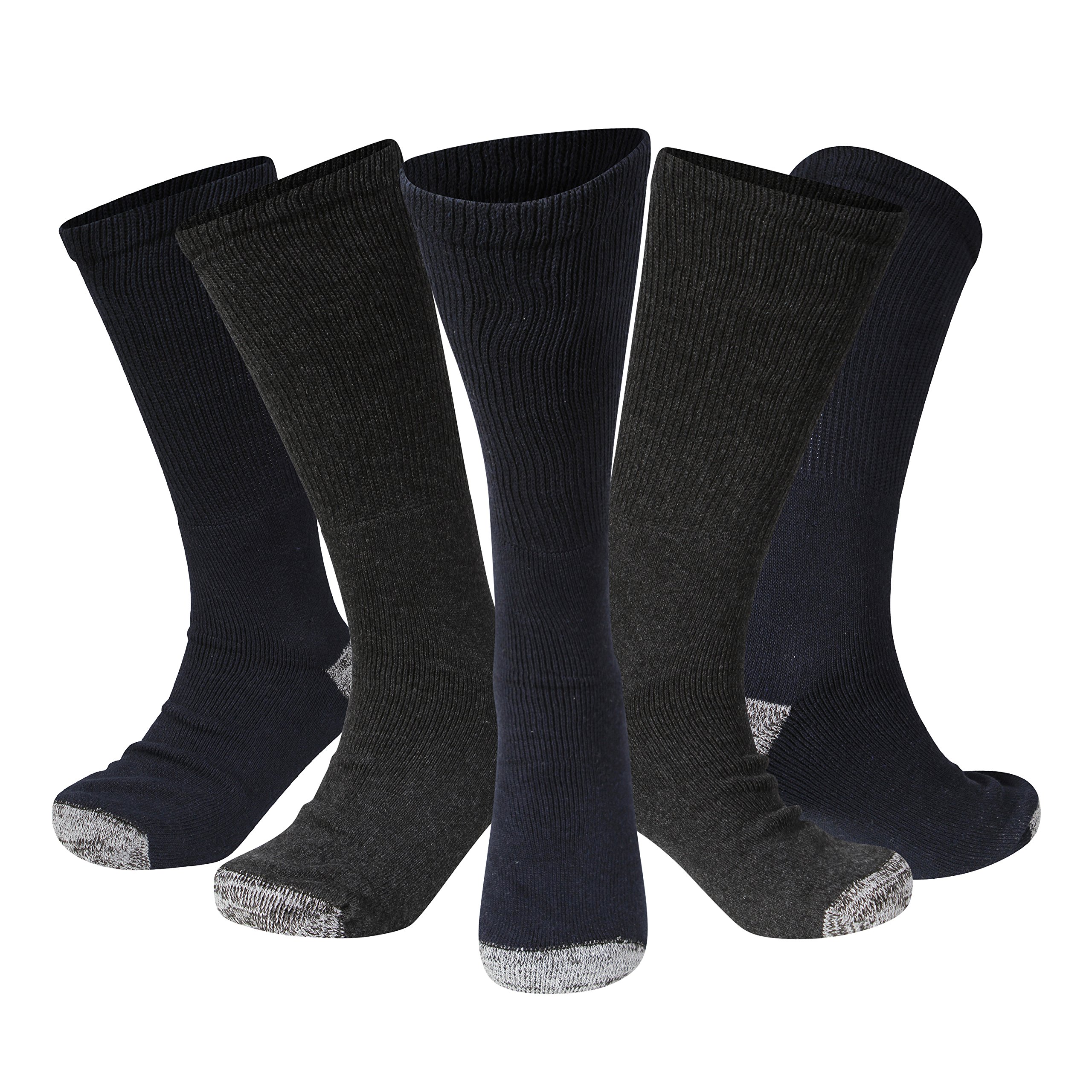 Kensington Cotton Longer-Length Thick Heavy Duty Hard Wearing Safety Boot Work Socks Motorcycle Base Layer Thermal Cushioned Sole Reinforced Heels and Toes for Toe Cap Shoes