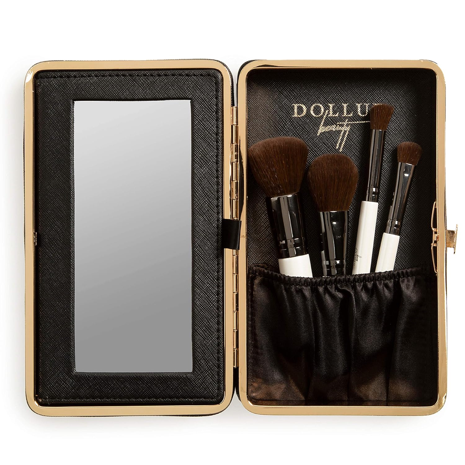 Empty Magnetic Makeup Palette with Bunny Soft Brush Set. Jetset Black.