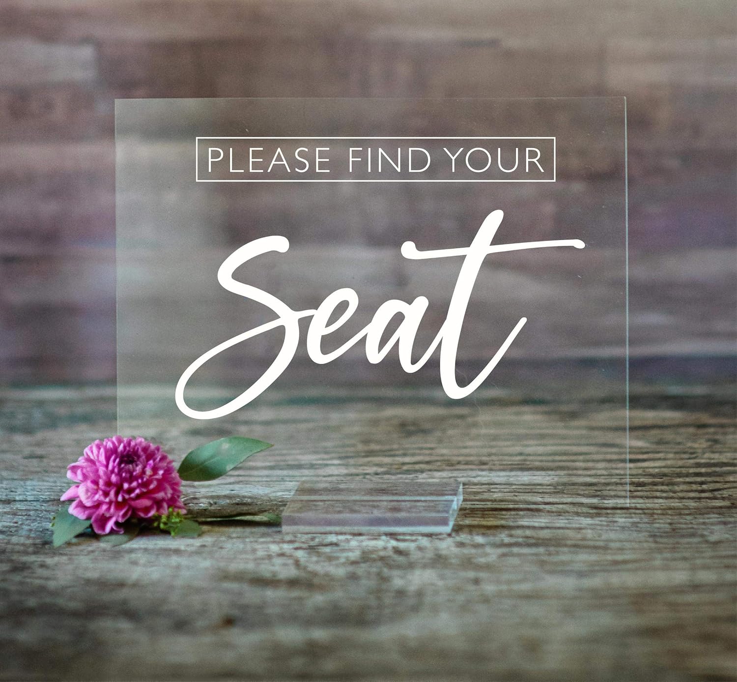 Mixed Media - Find Your Seat Acrylic Sign | Please Find Your Seat | Lucite Acrylic Sign | Wedding Signs | Acrylic Wedding Signs | Seat Sign