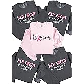 Custom Breast Cancer Support Squad Sweatshirt Her Fight is Our Fight Sweater Breast Cancer Sweatshirt Cancer Support Team Sweatshirt Family Breast Cancer Awareness Hoodie