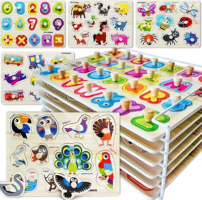 QUOKKA Toddler 6 Alphabet Wooden Puzzles Montessori Learning Toys 2-4