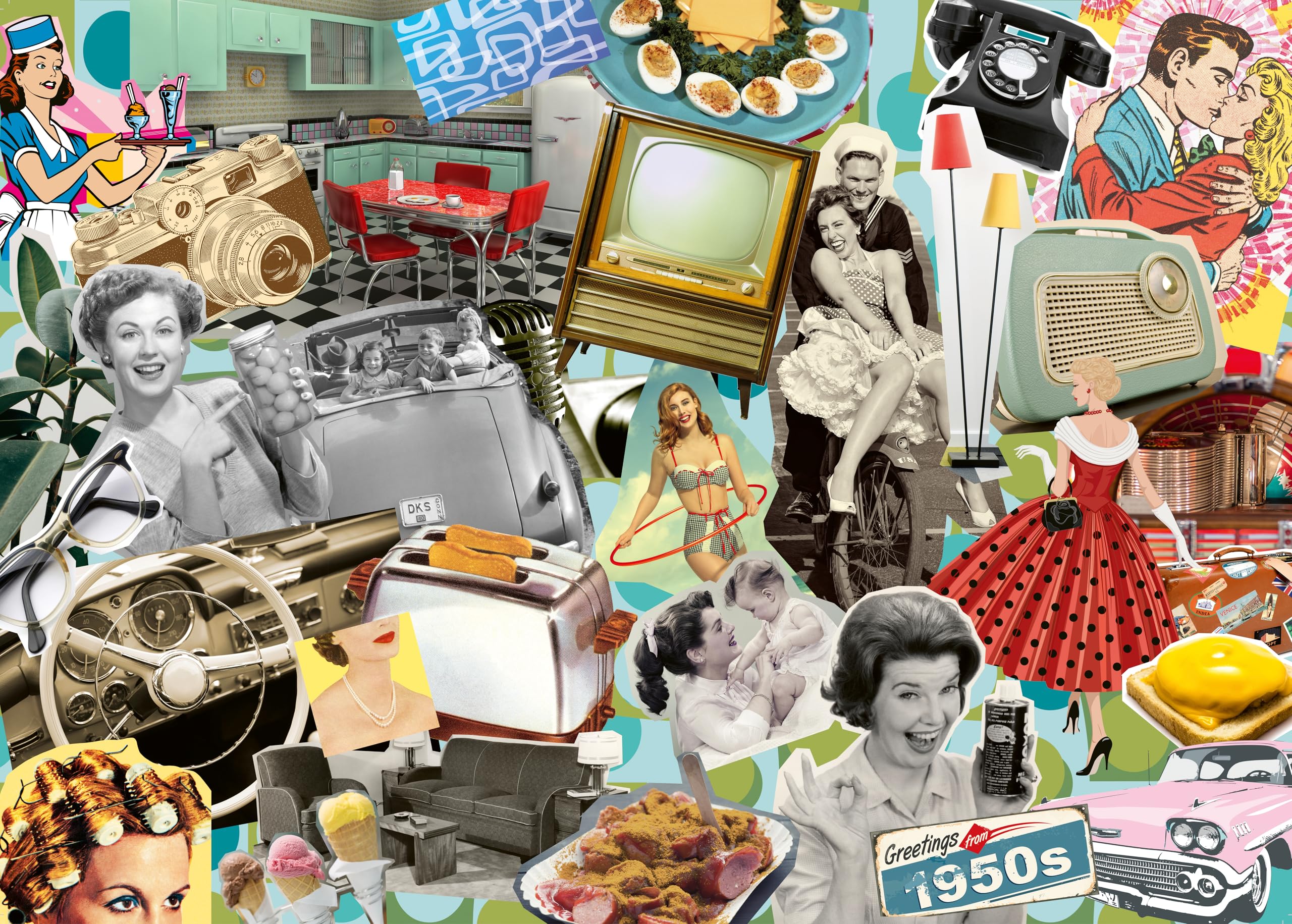 Ravensburger The 50s 1000 Piece Jigsaw Puzzle for Adults and Kids 12 Years Up - Retro Nostalgia 1950s — image 1