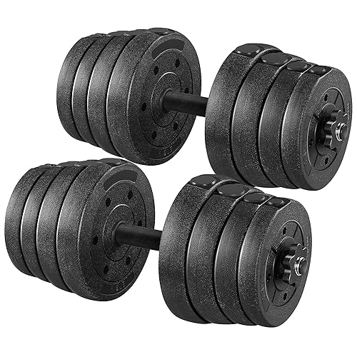 Yaheetech 66LB Weight Dumbbell Set Fitness Adjustable Cap Gym/home
