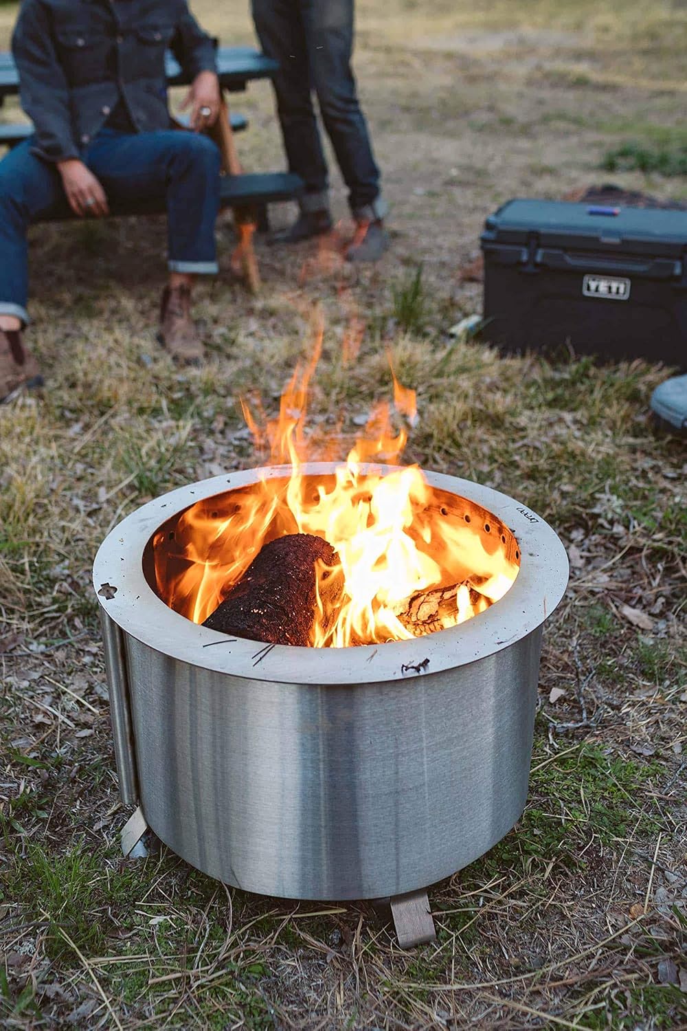 breeo outdoor fire pit accessories on Double Flame Breeo Smokeless Fire Pit 19 Inch Grilling Bundle With Outpost Grill Wood Burning Backyard Fire Pit Grill Made In America Amazon In Garden Outdoors