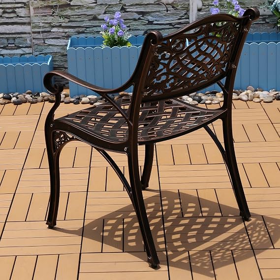 Amazon Com Yongcun Outdoor Patio Furniture Cast Aluminum Dining Set Patio Dining Table Chair Color Is Antique Bronze One 27 Table Two Chair Garden Outdoor