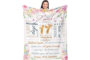 Ruvinzo 17 Year Old Girl Gift Ideas, Gifts for 17 Year Old Girl, 17th Birthday Gifts for Girls, Best Birthday Gifts Blanket 60” x 50” for 17 Yr Girls, Happy 17th Bday