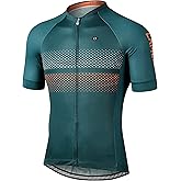 LAMEDA Men's Cycling Jersey Breathable Lightweight Short Sleeve Elastic Pro Road Bike Shirt Full Zip