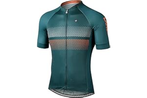 LAMEDA Men's Cycling Jersey Breathable Lightweight Short Sleeve Elastic Pro Road Bike Shirt Full Zip