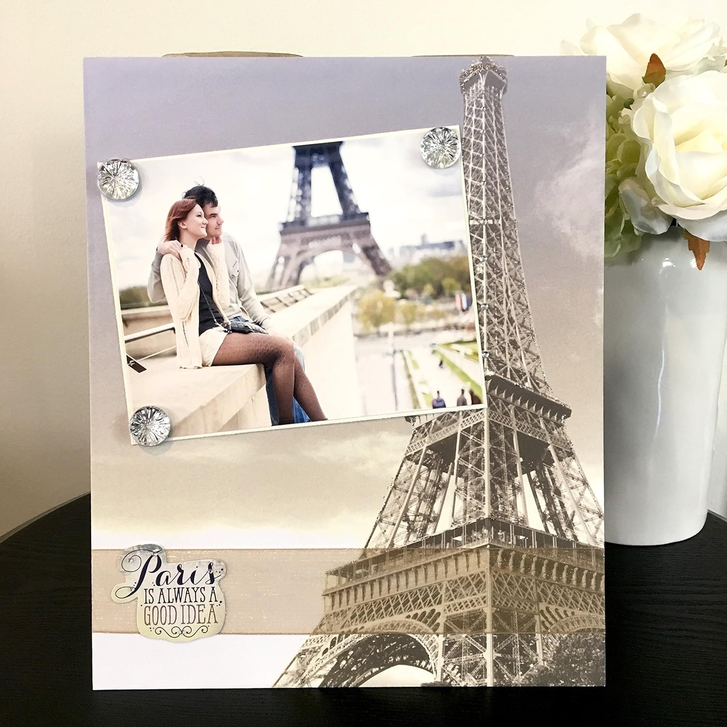 Je T'aime Paris Travel Eiffel tower jeweled gift handmade