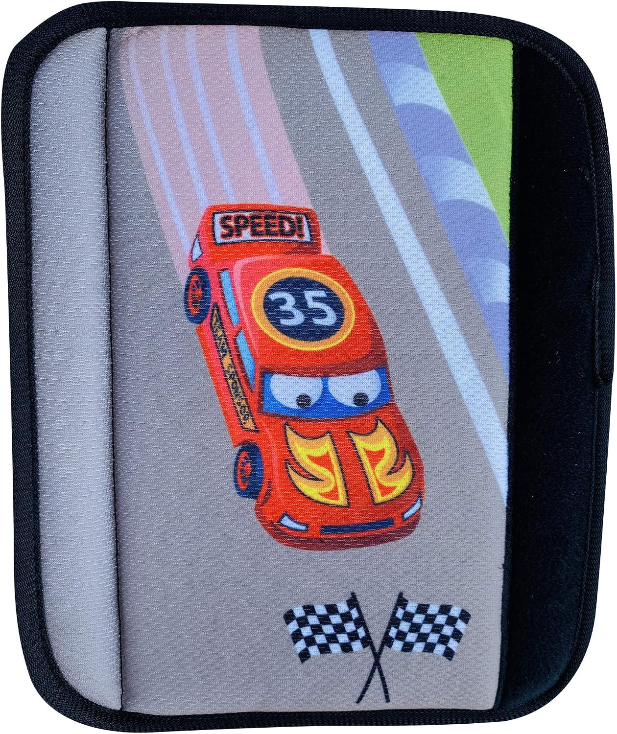 HECKBO 1x Kids Car Seat Belt Pads Seat Belt Protectors, Racing car - Image 3