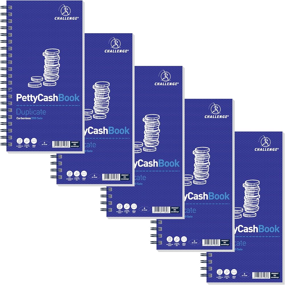 Challenge Duplicate Petty Cash Book Carbonless 200 Pages 1 Pack 280x141 mm