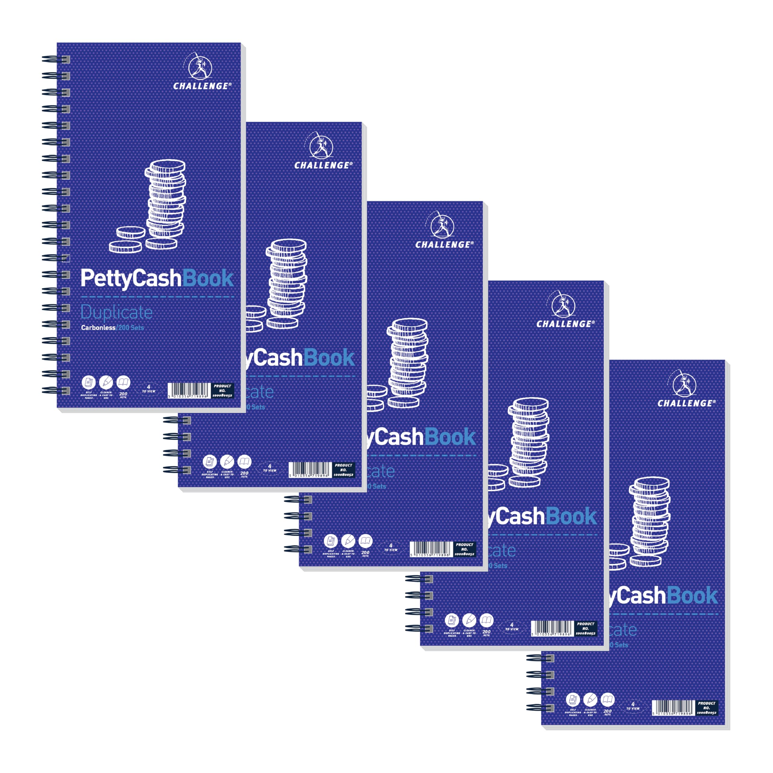 Challenge Duplicate Petty Cash Book, Carbonless, 200 Pages, 1 pack (280 x 141 mm)