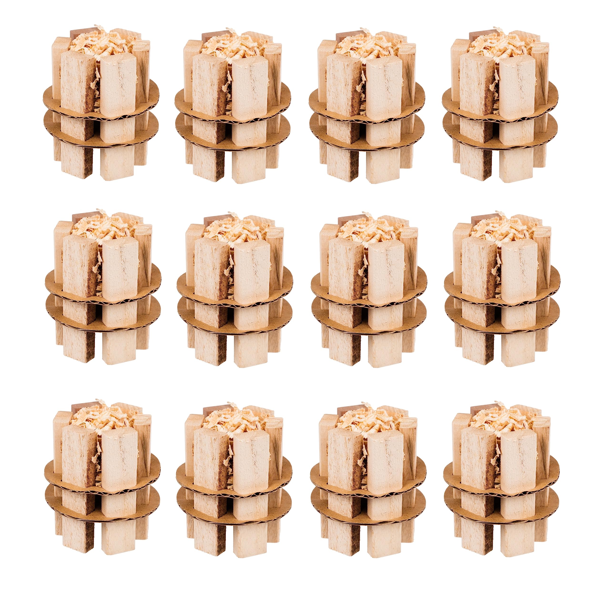 Invero 12 Pack of Fire Wood Starter - BBQ Lighter Easy Ignition Starter - Ideal Firelighters for BBQ's, Fire Pits, Pizza Ovens, Fireplace, Camping and more