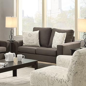 Amazon Com Coaster Home Furnishings Bachman Loveseat With Track Arms Grey Furniture Decor