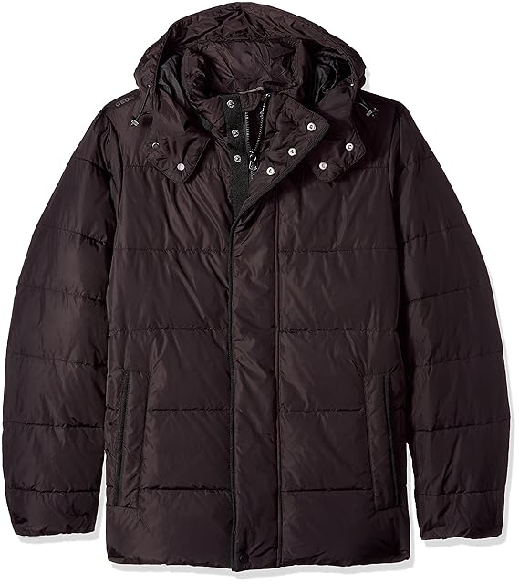 Geox Herren Jacke Steppjacke mit Abnehmbarer Kapuze,