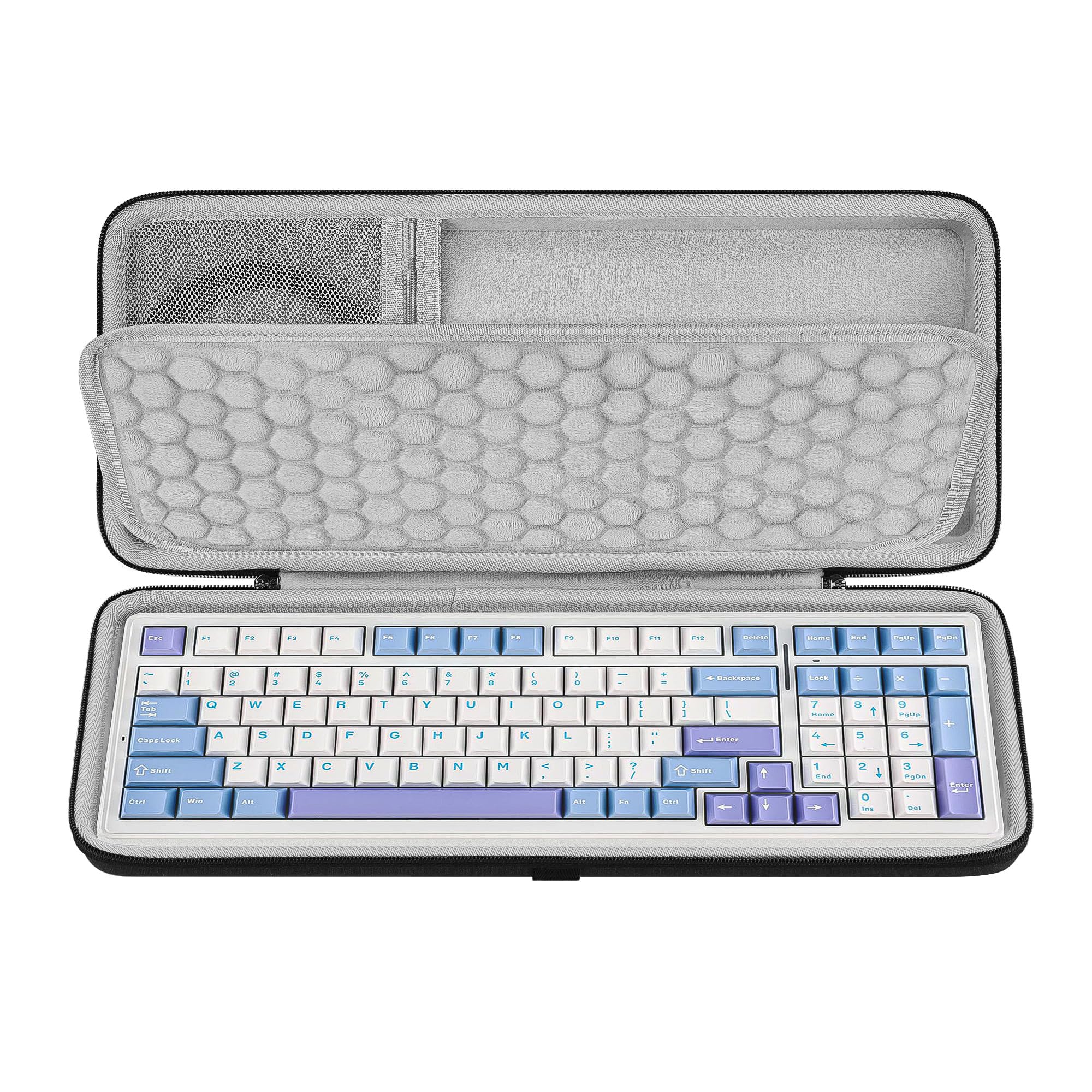 Photo 1 of GEEKRIA 90%-96% 100 Keys Keyboard Hard Shell Case, Compatible with Aula F99, RedThunder K95, Keychron K4 Pro/ V5 Max, Corsair Vanguard 96, EVA Travel Carrying Bag (Dark Grey)