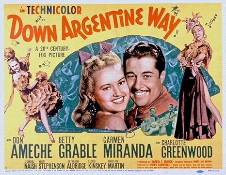 Amazon Down Argentine Way ベティ グレイブル Don Ameche Carmenミランダ 1940 Unframed 36 By 28 Ap 3628 アートフレーム ポスター オンライン通販
