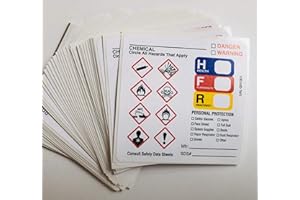UAL United Ad Label GHS Label GHS Hazard, 2-1/2" x 2-1/2", Permanent Paper Label, Multi, One Pack of 50 Labels