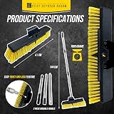 TDBS Heavy Duty Garden Broom 16" Stiff Bristles Stainless Handle view 5