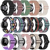 Samsung Galaxy Compatible 20mm Stretchy Nylon Loop Band - 45mm, 44mm, 41mm, 44mm, 42mm Watch Bands, Support Galaxy Watch 5 Pro/5/Active2/3/4 Class