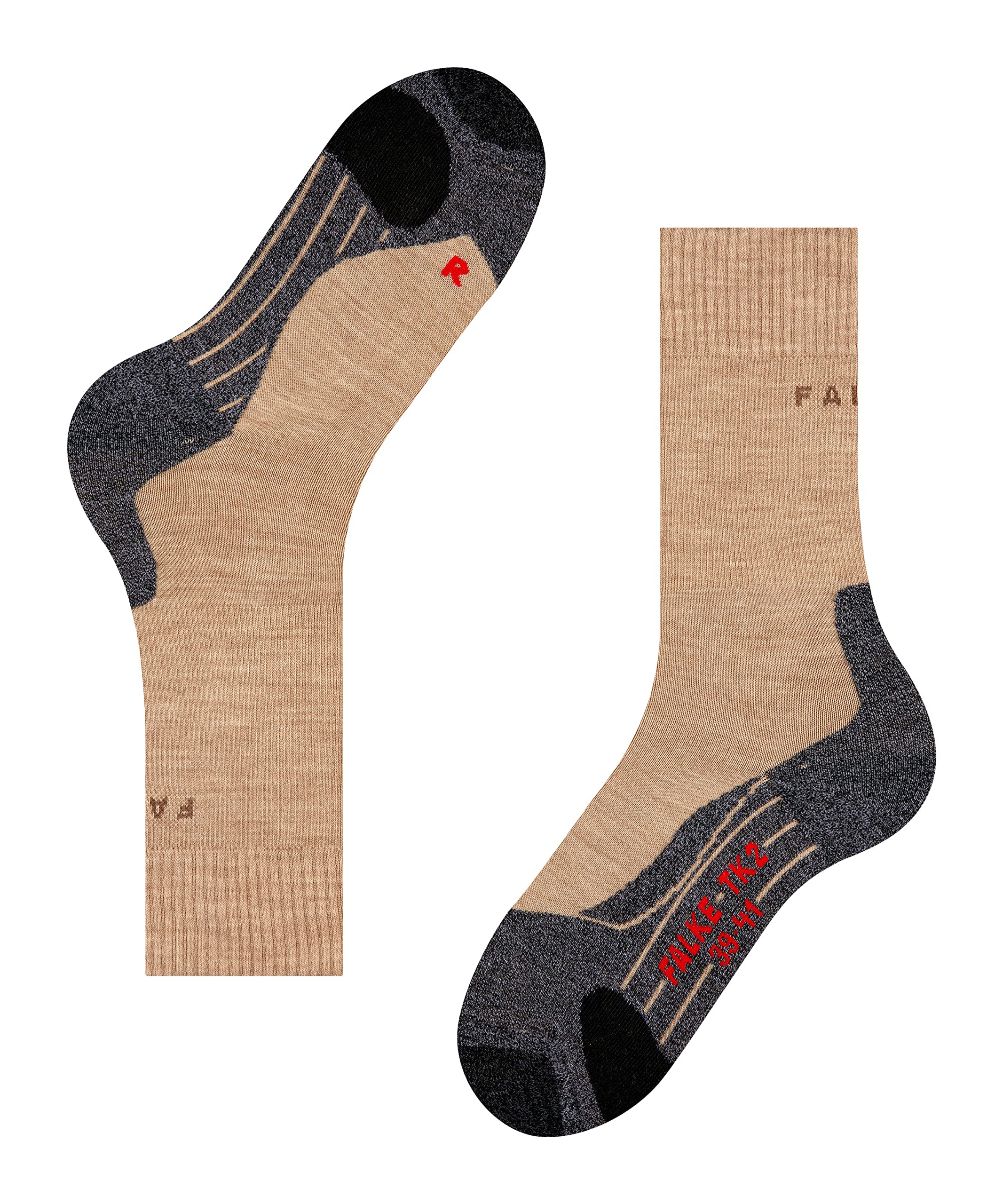 FALKE Herren Wandersocken TK2 Explore M So Wolle Funktionsmaterial antiblasen dick 1 Paar, Beige Nature Melange 4100-O, 44-45 9