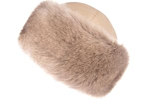 Futrzane Siberian Trim Hat - Womens Leather Faux Fur Hats - Elegant Russian Hat