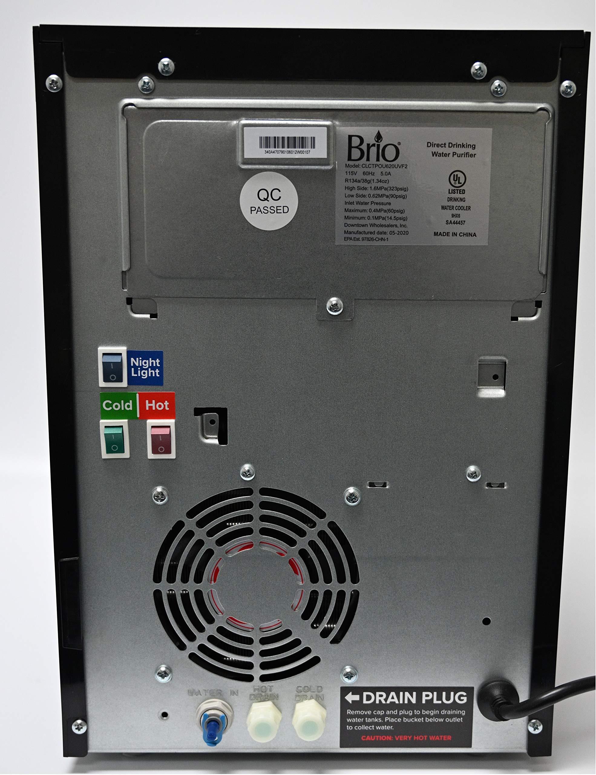 Brio Self-Cleaning Countertop Bottleless Water Cooler Dispenser - with 2-Stage Water Filter and Installation Kit, Tri Temp Dispense, UV Cleaning - Black