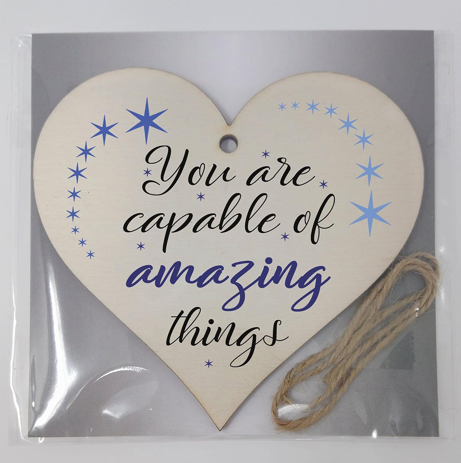 Motivational Hanging Wooden Heart - Handmade Decorative Sign with Positive Quote - Gift for Women Girls, Teen Room or Office Decor - Image 5