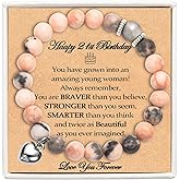 EFVISD 21st Birthday Gifts for Women Her, 21 Year Old Birthday Gifts for Her, Beaded Bracelet Gifts for 21st Birthday Female, Happy 21st Birthday Gifts Ideas for Daughter Granddaughter Niece Friend