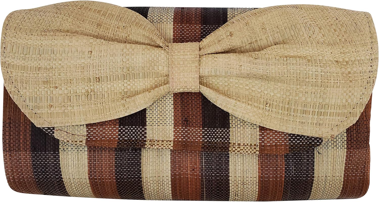 woven raffia clutch