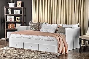 Furniture of America Medina Cottage Style Storage Daybed, White
