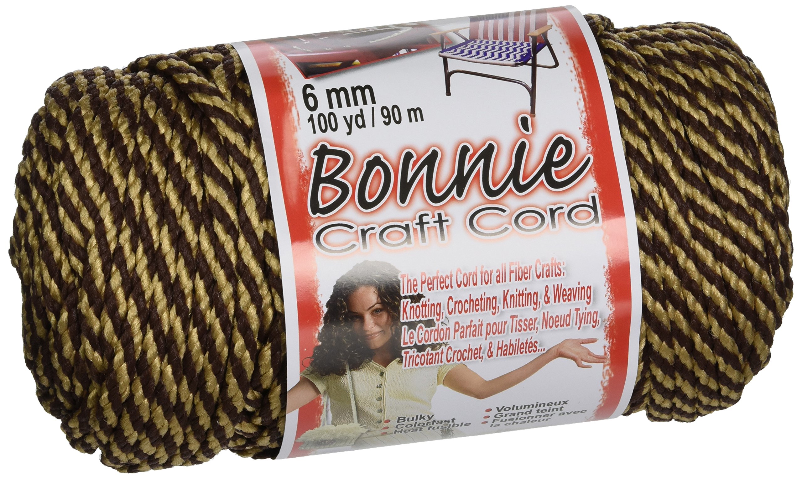 Pepperell polyolefin fiber Bonnie Macrame Craft Cord 6 mmx 100 yard-Brownie
