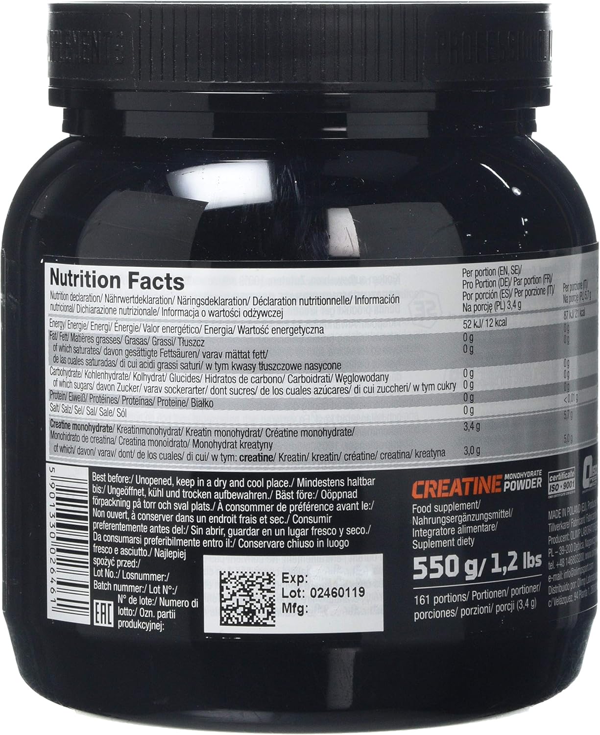 OLIMP SPORT NUTRITION Creatine Monohydrate Powder, 550 g, White, 550 g (1er Pack) - Image 3