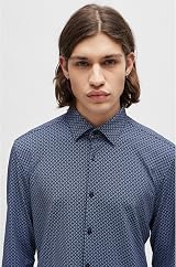 HUGO Kenno Men's Sharp Fit Cotton Dress Shirt Dark Blue 405 42 view 5