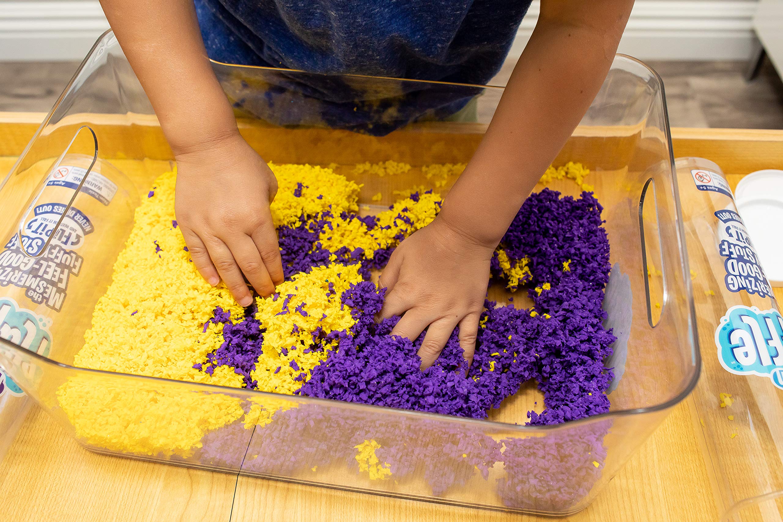 Educational Insights Playfoam Pluffle for Sensory Bins 2-Pack - Yellow & Purple Sensory Bin Filler for Sensory Table, Great for Sensory Play