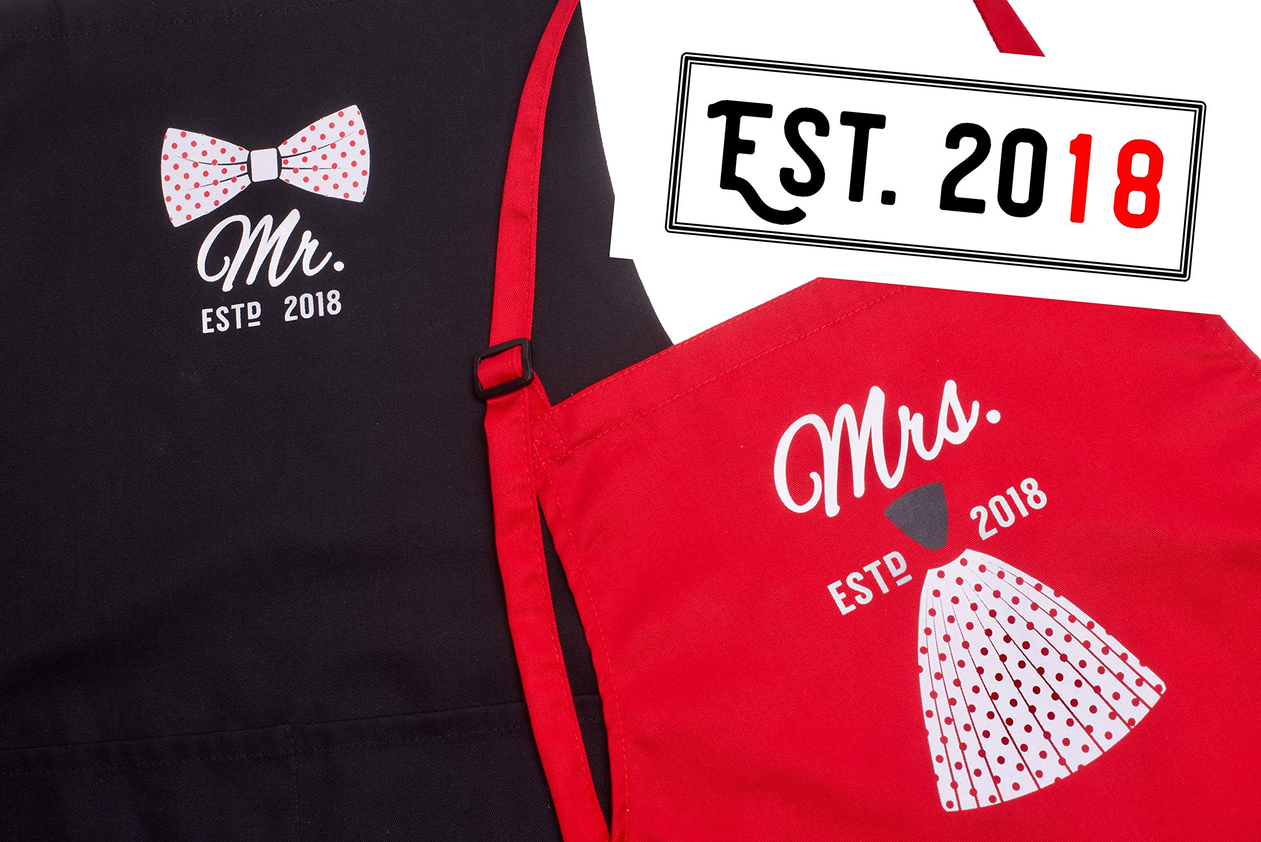 Mr Mrs Anniversary Apron | Cute Engagement gifts for Best Friend | Bridal Shower Gift