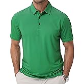 Mens Golf Shirt Short Sleeve Dry Fit Athletic Casual Performance Mens Polo Shirts Moisture Wicking Golf Polos for Men