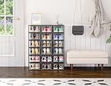 SIMPDIY 12 Pack Clear Stackable Shoe Boxes with Lids Black Frame view 2