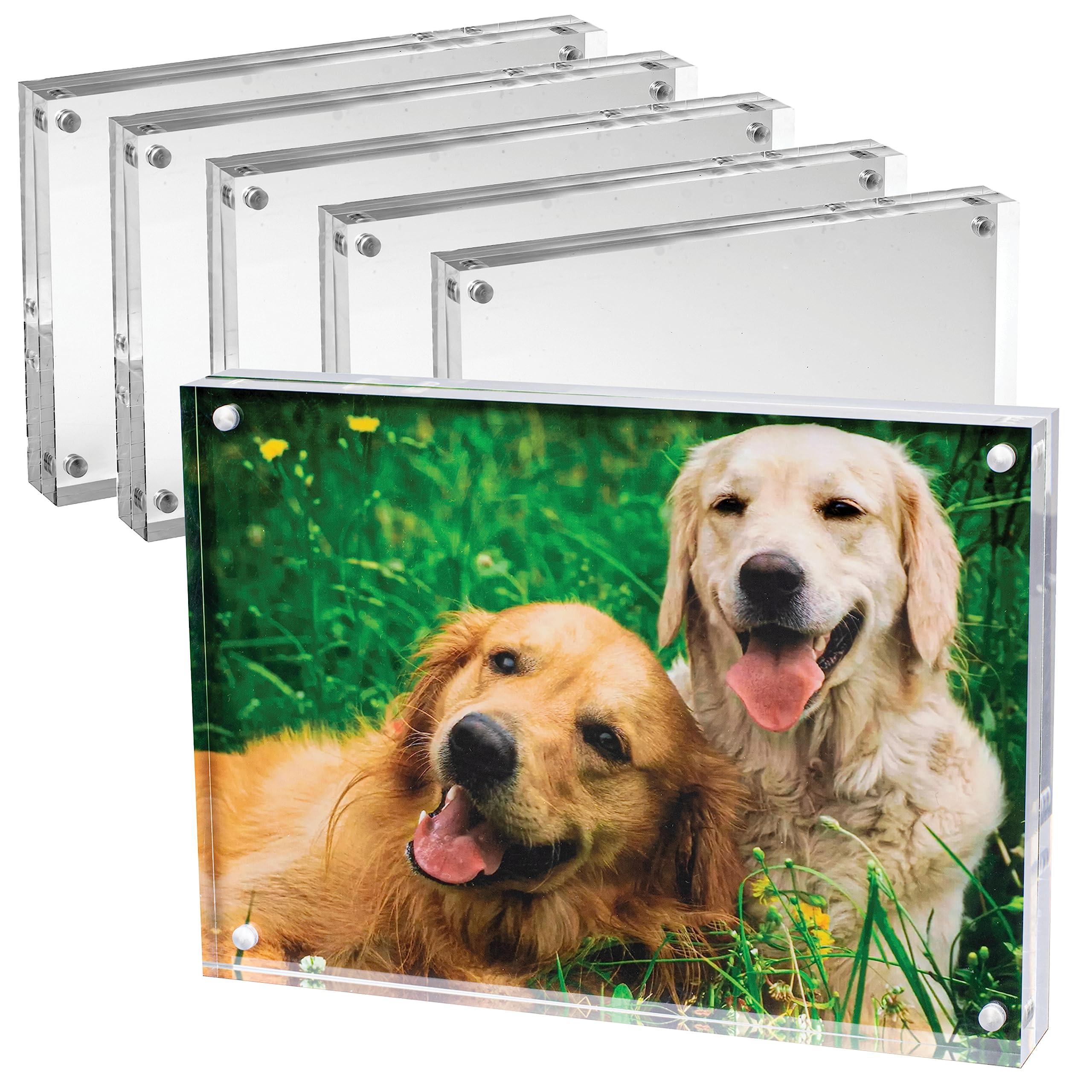 DuraClear 13x18 cm Acrylic Frame - Frameless, Thick Design - Perfect for Portraits, Art Prints, and Memorable Events (5 Pack)