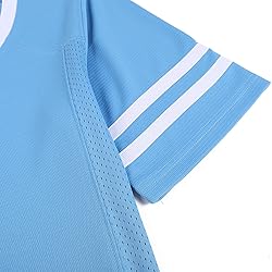 Pullonsy Light Blue Football Jerseys for Men Women
