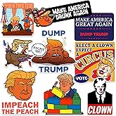 Donald Trump Anti-Trump 9ct Vinyl Large Deluxe Stickers Variety Pack – Political Satire & Statement Graphic Decals for Laptop, Water Bottle, Tablet, Indoor/Outdoor