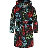 BTPEIHTD Boys' Hooded Bathrobe Kids Plush Fuzzy Fleece Robe Teen boy Soft Spa Robe Girls Sleepwear pajamas Toddler Nightgown