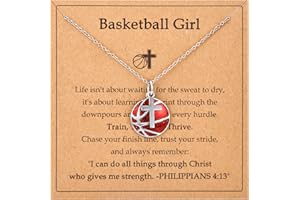 ACOGVN Softball Soccer Volleyball Basketball Baseball Necklace for Girls, Teen Girl Trendy Sports Stuff Accessories Cross Neckalce Jewelry Birthday Christmas Valentines Easter Baptism Graduation Gifts