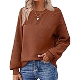 Zeagoo Women's 2026 Fall Chunky Knit Sweater Oversized Crewneck Long Sleeve Winter Cotton Pullover Sweaters Jumper Tops