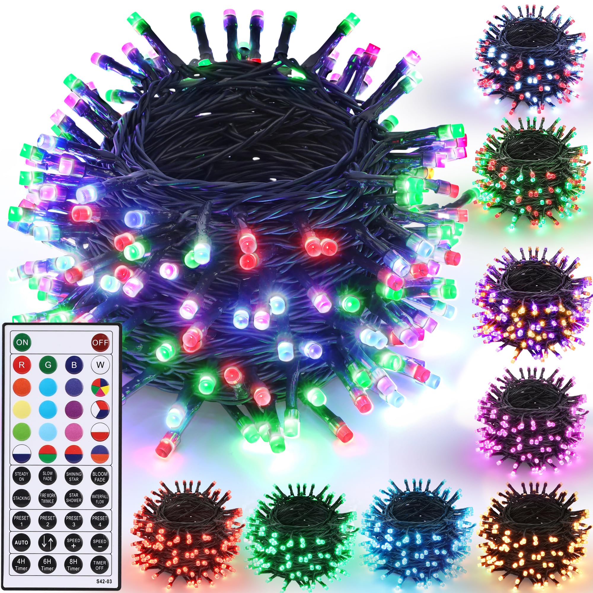 Photo 1 of Joomer Color Changing Christmas Lights, 66FT 200 LED RGB Xmas Tree Lights with Remote Outdoor Christmas Lights Mini Christmas Tree Lights Indoor Plugin Xmas Lights for Halloween Christmas Decorations